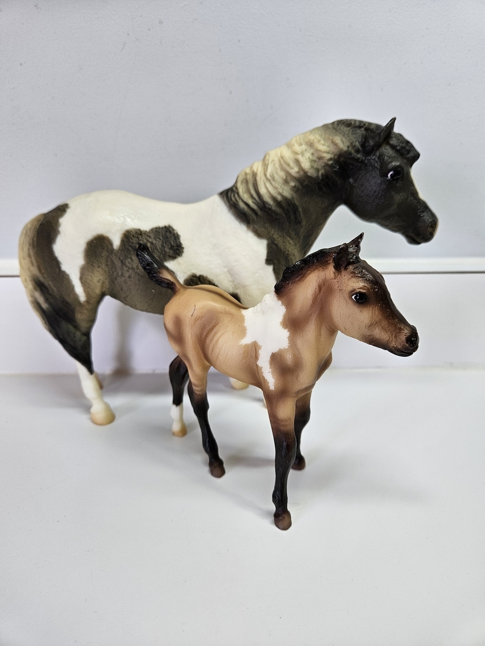 VINTAGE Breyer Pony Family Set Misty Grulla Pinto & Sea Star Dun Pinto 1263 2006